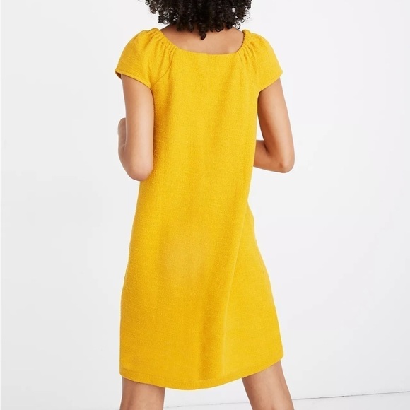 Madewell Texture & Thread Cap-Sleeve Dress in Yellow Size Extra Small - Picture 3 of 9